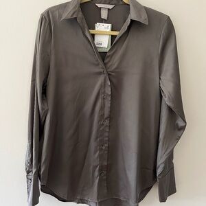 NWT - Satin Taupe Button Down!